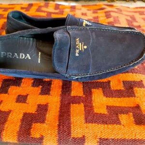 Prada Men's Navy Blue Loafers